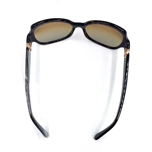 Tory Burch Sunglasses TY7059 Tortoise Gold Logo Polarized Shades Women's